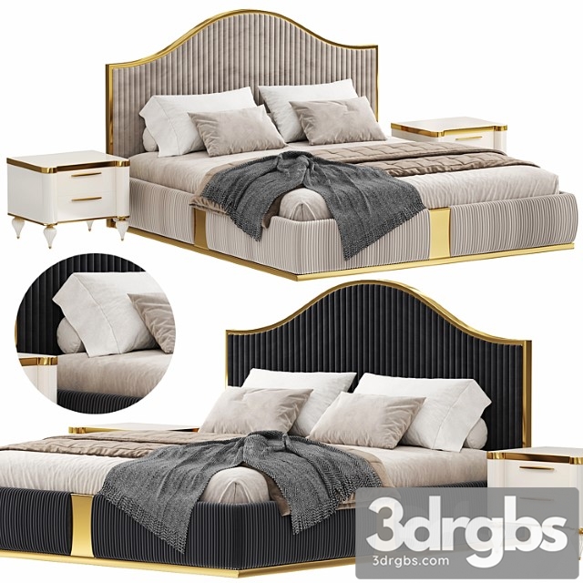 Modern Italian Golden luxury Bed by Lamoderno