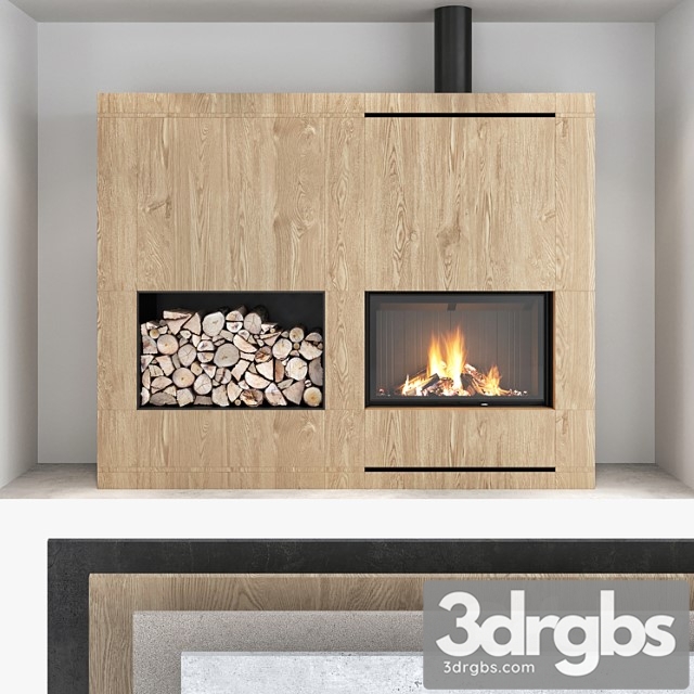 Decorative Wall With Fireplace Set 09