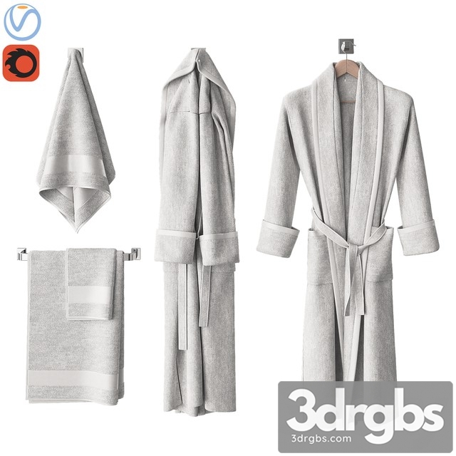 White Bathrobe and Towels