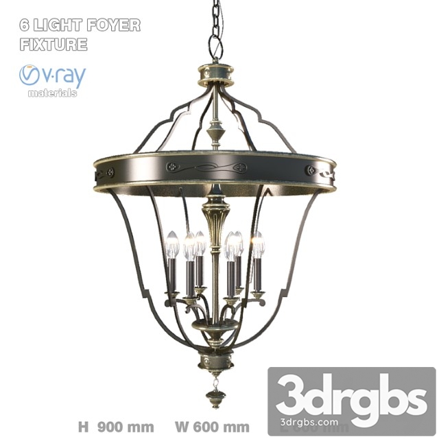 Download 6 light pendant model - 3DRGBs