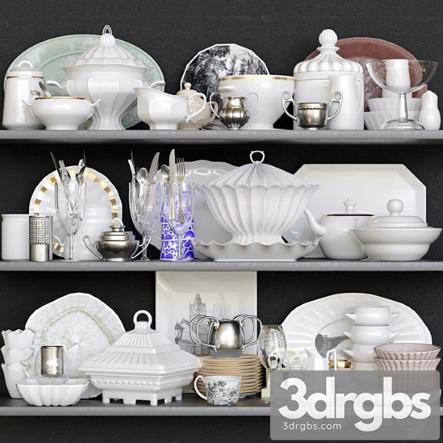 A Set Of Dishes In A Classic Style 8 Porcelain Service