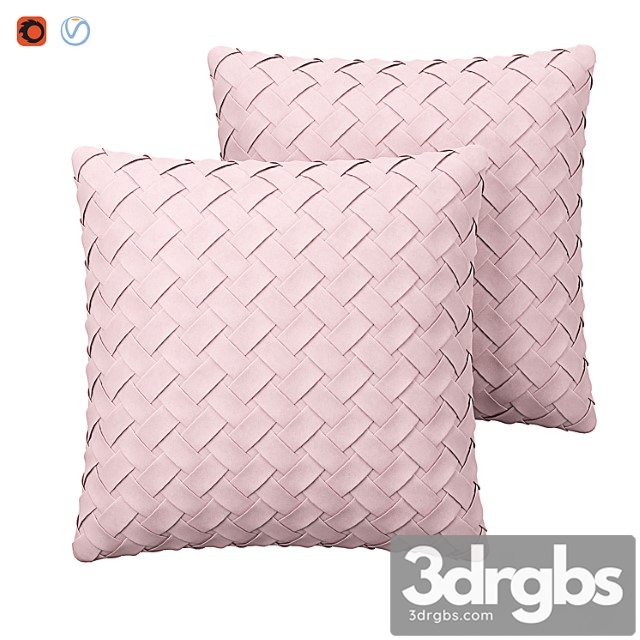 Faux suede cushion lattice weave pink tithonia