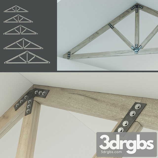 A set of wooden trusses. 6m, 8m, 10m, 12m, 14m