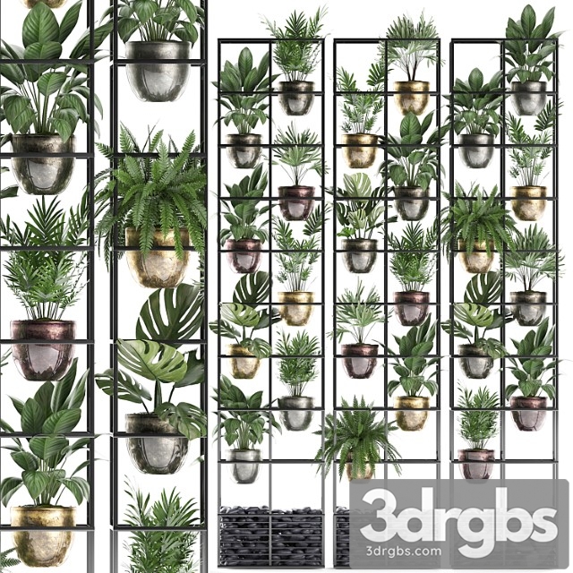 Vertical gardening. 27. shelf with plants, rack, fern, areca palm, monstera, loft, indoor plants, vertical garden, phytowall, phytomodule, pots, eco design, raphis palm