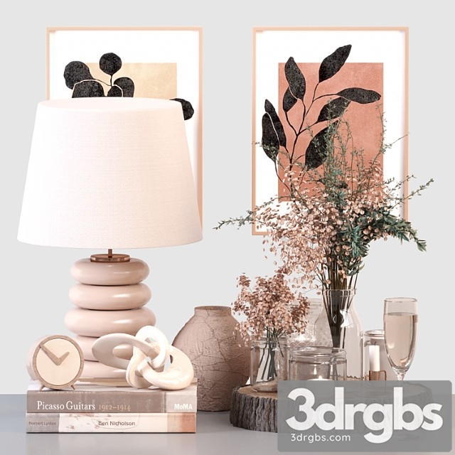 Decorative set 29 - branches and table lamp