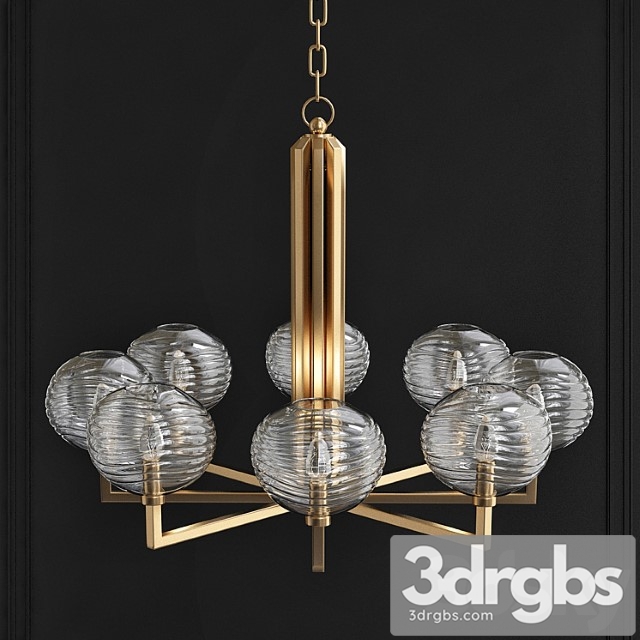 Breton 8 light chandelier - aged brass