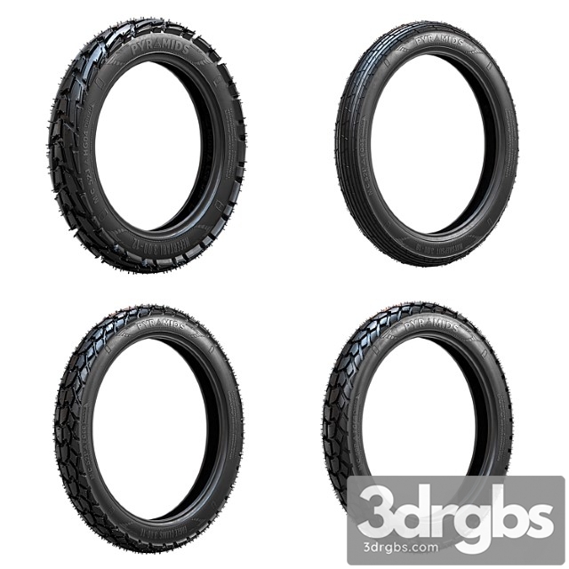 Bike tire tread pyramids - set 1