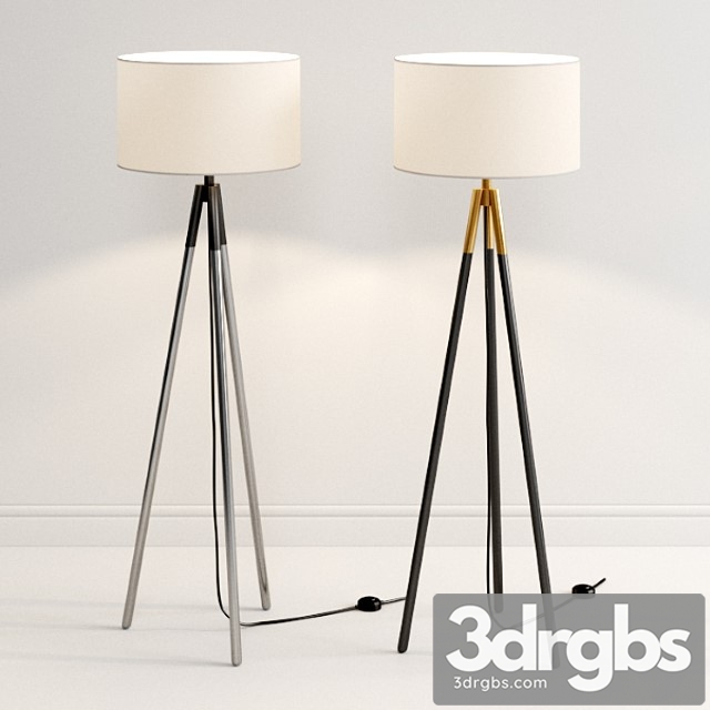 Crate & barrel metal tripod floor lamp