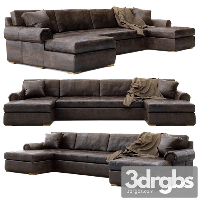 Rh Lancaster Leather U Chaise Sectional 1