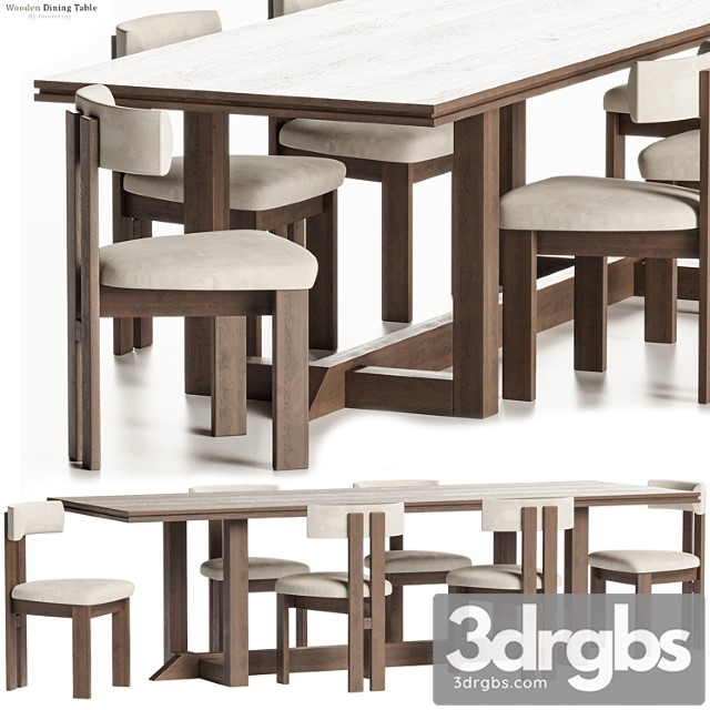 Es taller wooden dining table with chairs