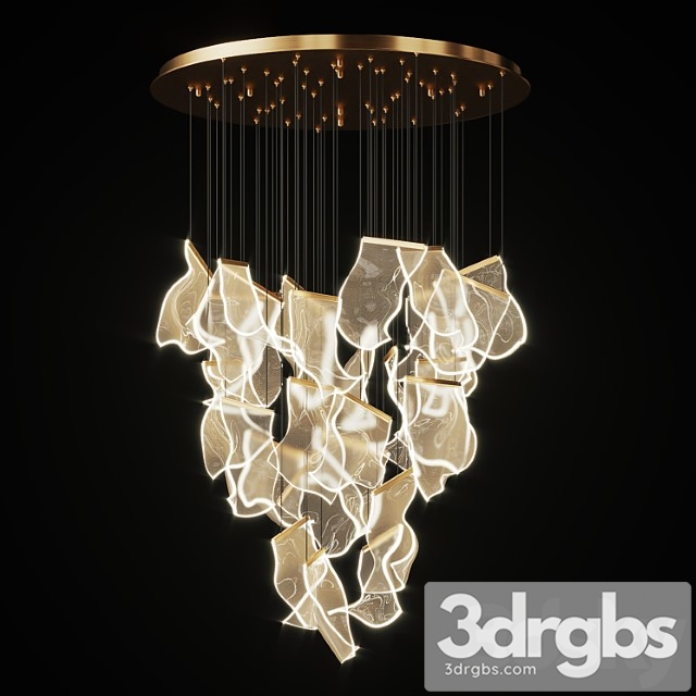 Chandelier with curved acrylic plates miran 28