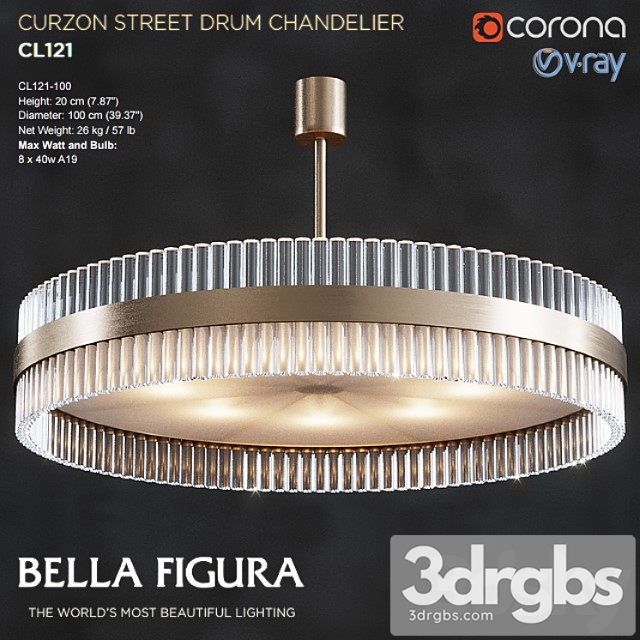 Curzon Street Drum Chandelier Cl121 100