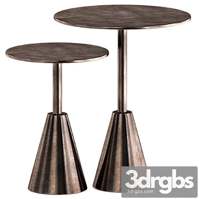 Frisco End Tables Set Antique Rust Finish