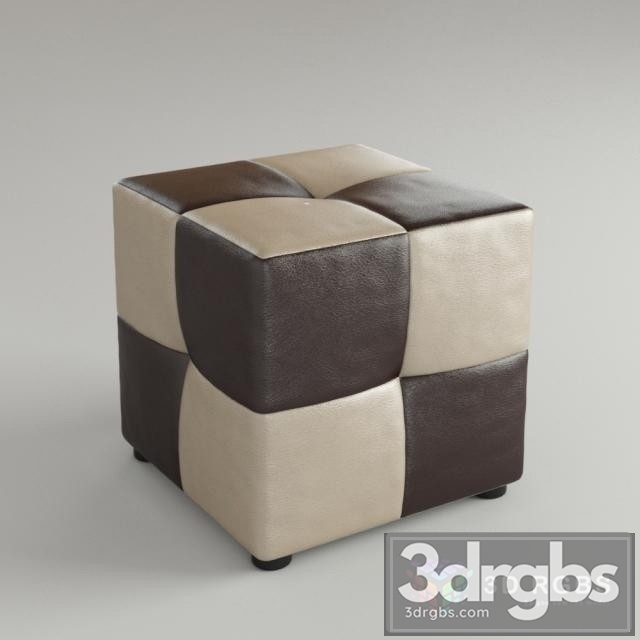 Rubik Leather Pouf