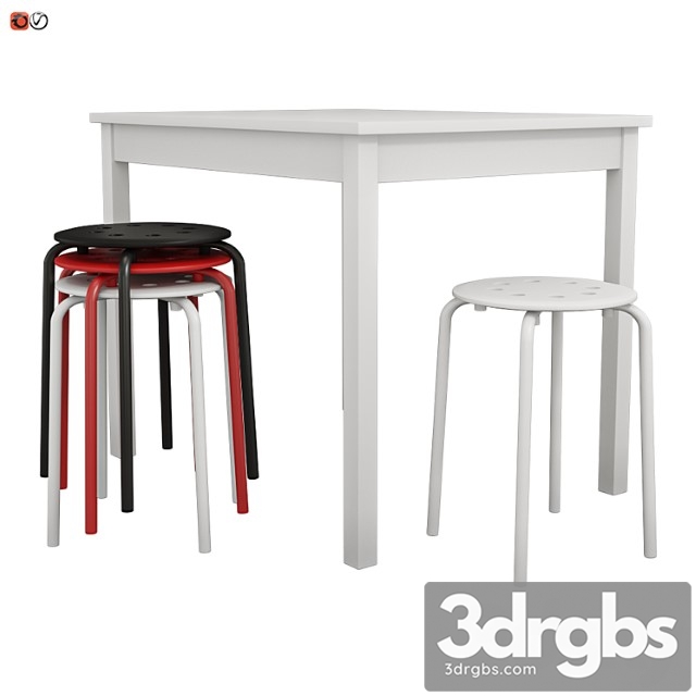 Ikea table olmstad and chair-stool marius 2