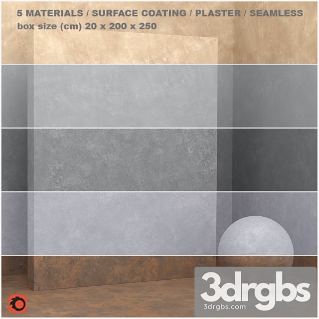 5 materials (seamless) - stone, plaster - set 19