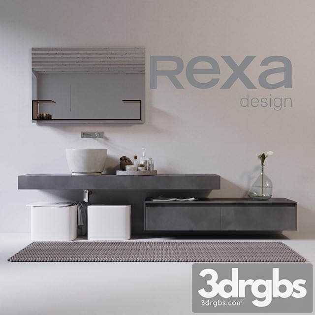 Rexa Design Washbasin With Furniture and Accessories