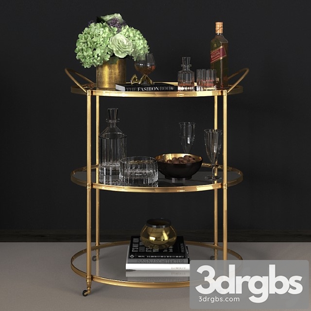 Arteriors - connaught bar trolley