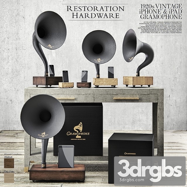 Restoration hardware - gramophone set