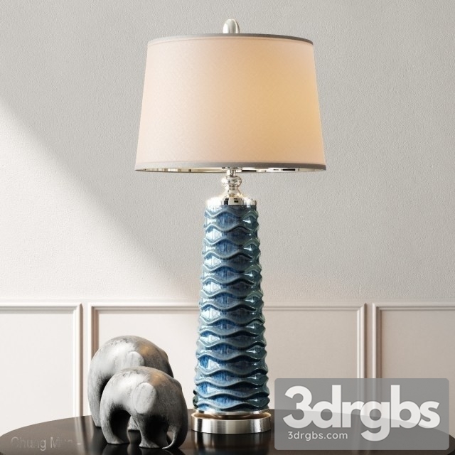 Delavan Rust Blue Table Lamp