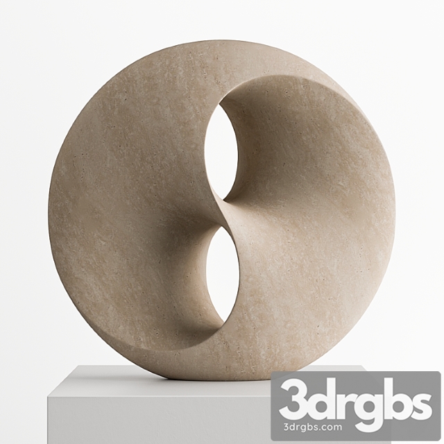 Abstract sculpture. mobius strip. trifoil knot