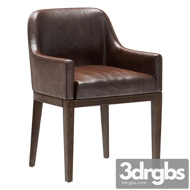 Restoration Hardware Morgan Curved Back Track Leather Armchair