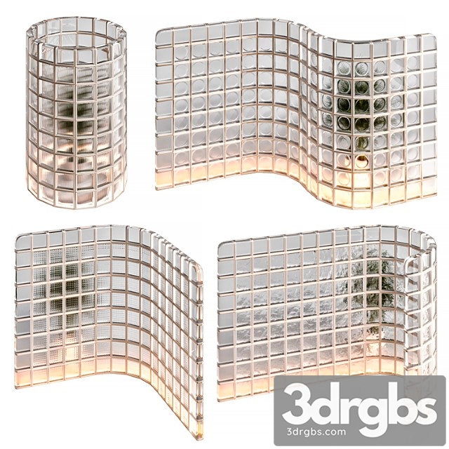 Glass blocks partition zig-zag