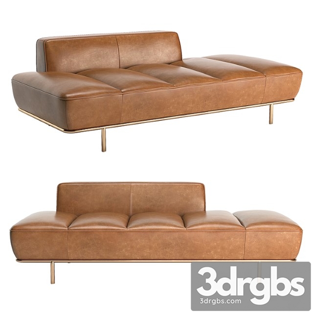 Cb2 lawndale saddle leather daybed with brass base 2