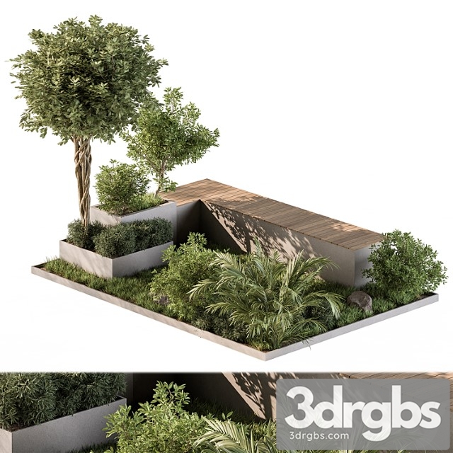 Urban Furniture Bench With Plants Set 43