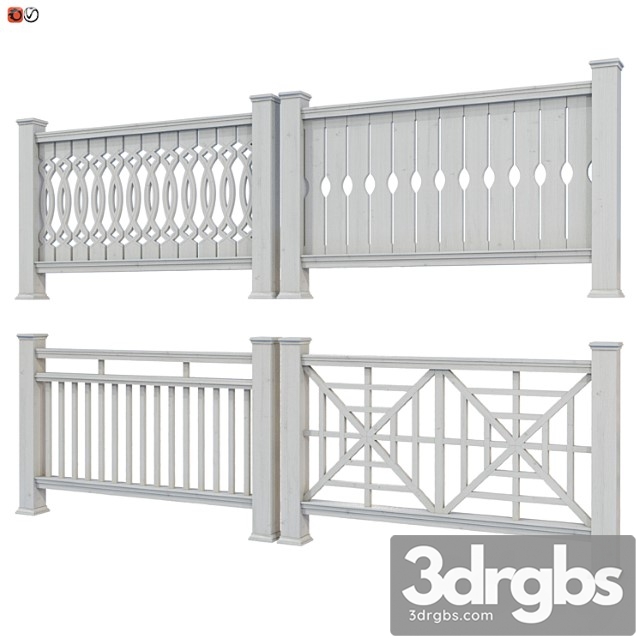 Set of handrails and terrace railing 4