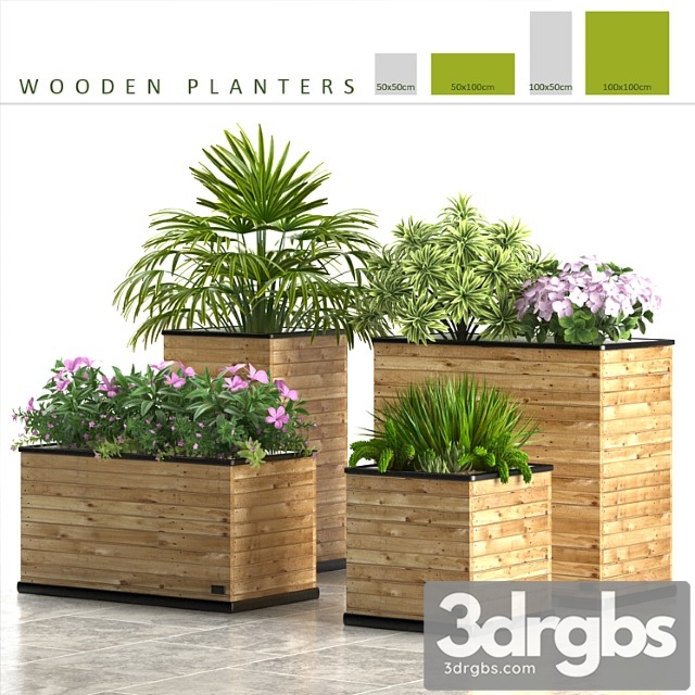 Plants 58 Wooden Planters