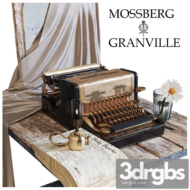 Decorative set Mossberg & granville typewriter