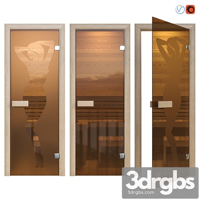 Door glass for a sauna of sauna wood