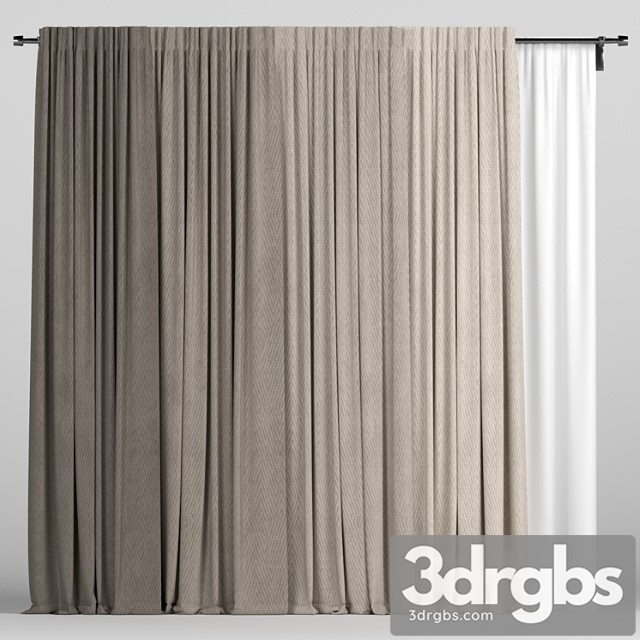 Brown Curtains With Tulle 80