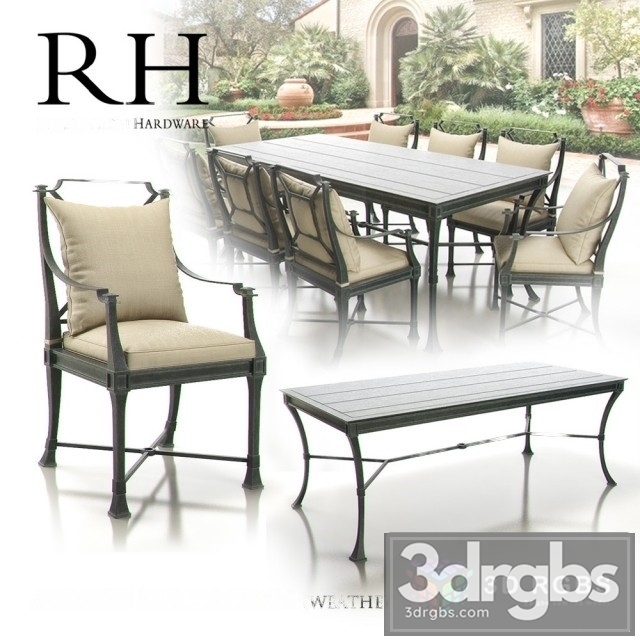 RH Antibes Dining Chair Table