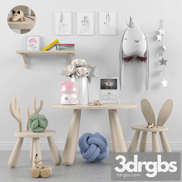 Decor For A Childrens Room With Toys 2 Table Chair