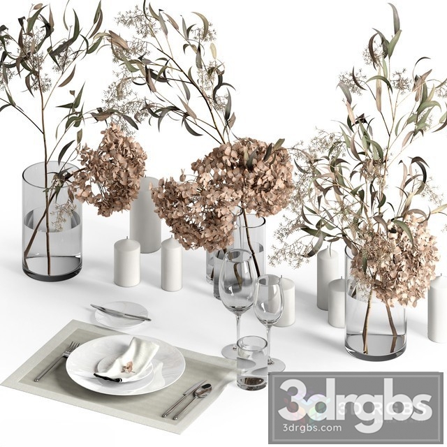 Table Setting With Dry Plants