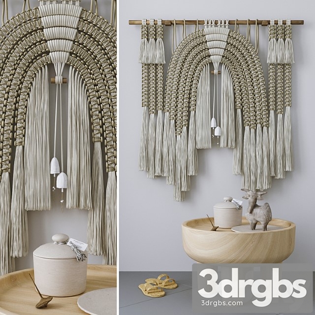 Decorative Set With Wall Hanging Macrame 5