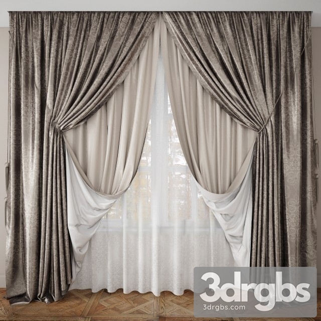Download Neoclassic Curtain Luxury model - 3DRGBs