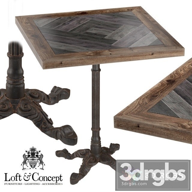 Cast Iron Wood Restaurant Table Square