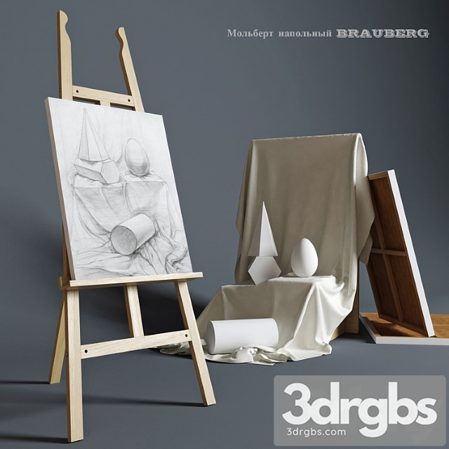 Easel Outdoor Brauberg With A Still Life of Plaster Figures