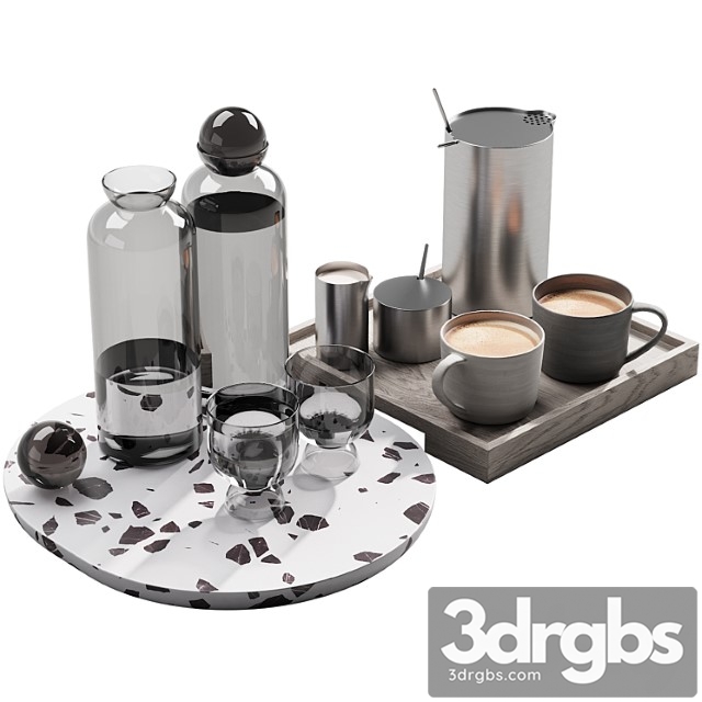 128 eat and drinks decor set 02 coffee and water kit 02