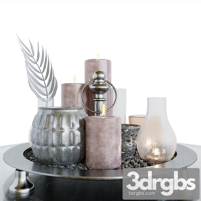 Decorative set Collection of candles and candlesticks