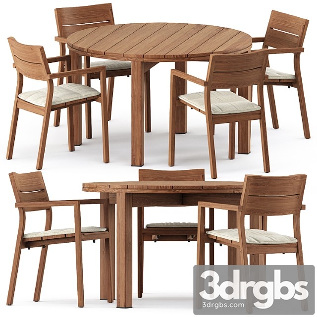 Kos armchair, table kos teak by tribu