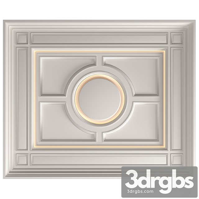 Modern coffered illuminated ceiling set art deco style