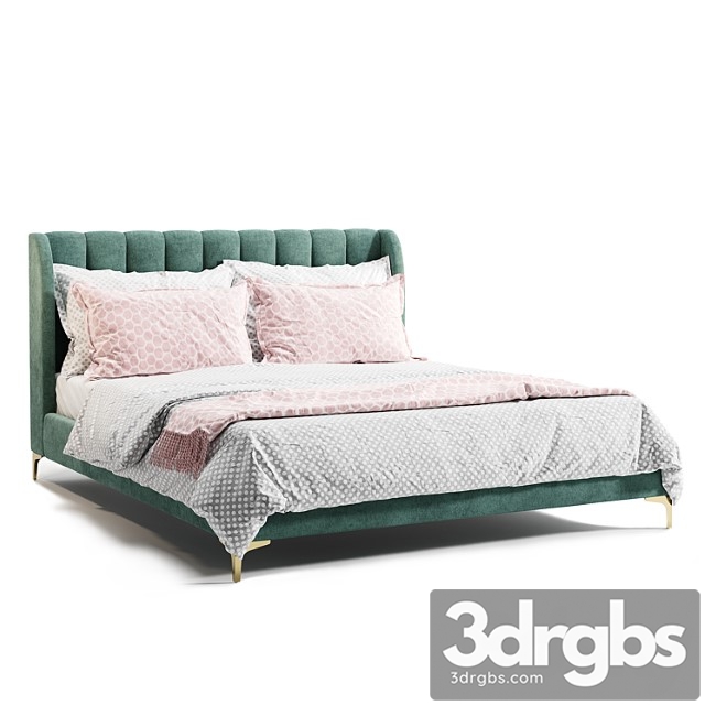 Life Interiors Georgia Velvet King Bed Emerald