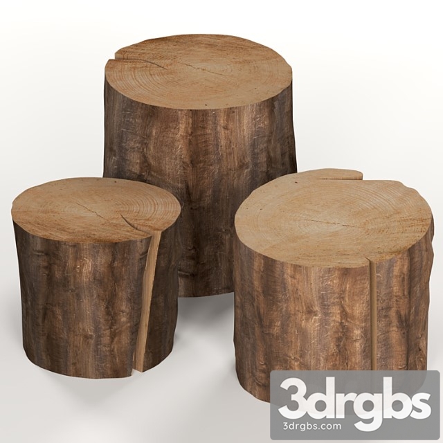 Three dark coffee table stumps. 2