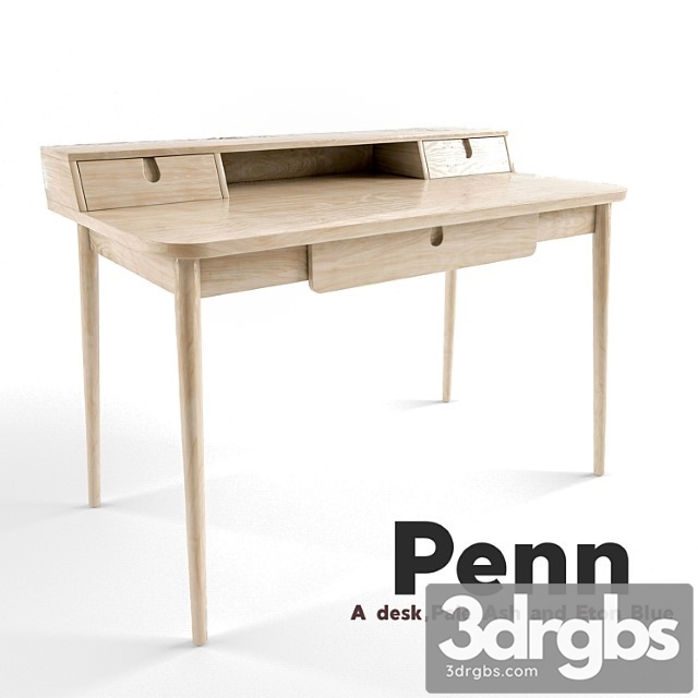 Stol Penn Desk Pale Ash And Eton Blue