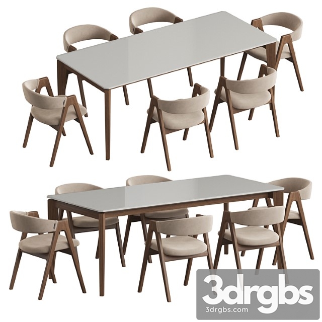 Angel cerda nogal dublin dining set