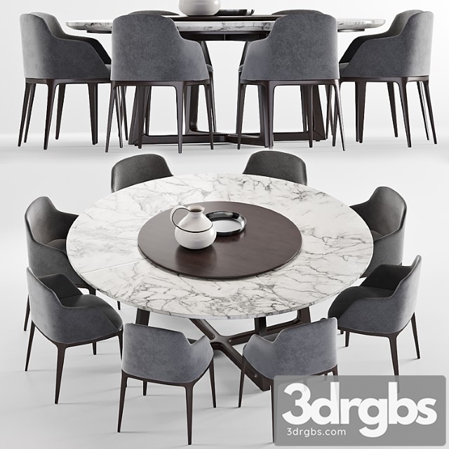 Poliform grace chair & concorde round table 2